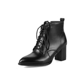 Bota Feminina Cano Curto de Couro PU