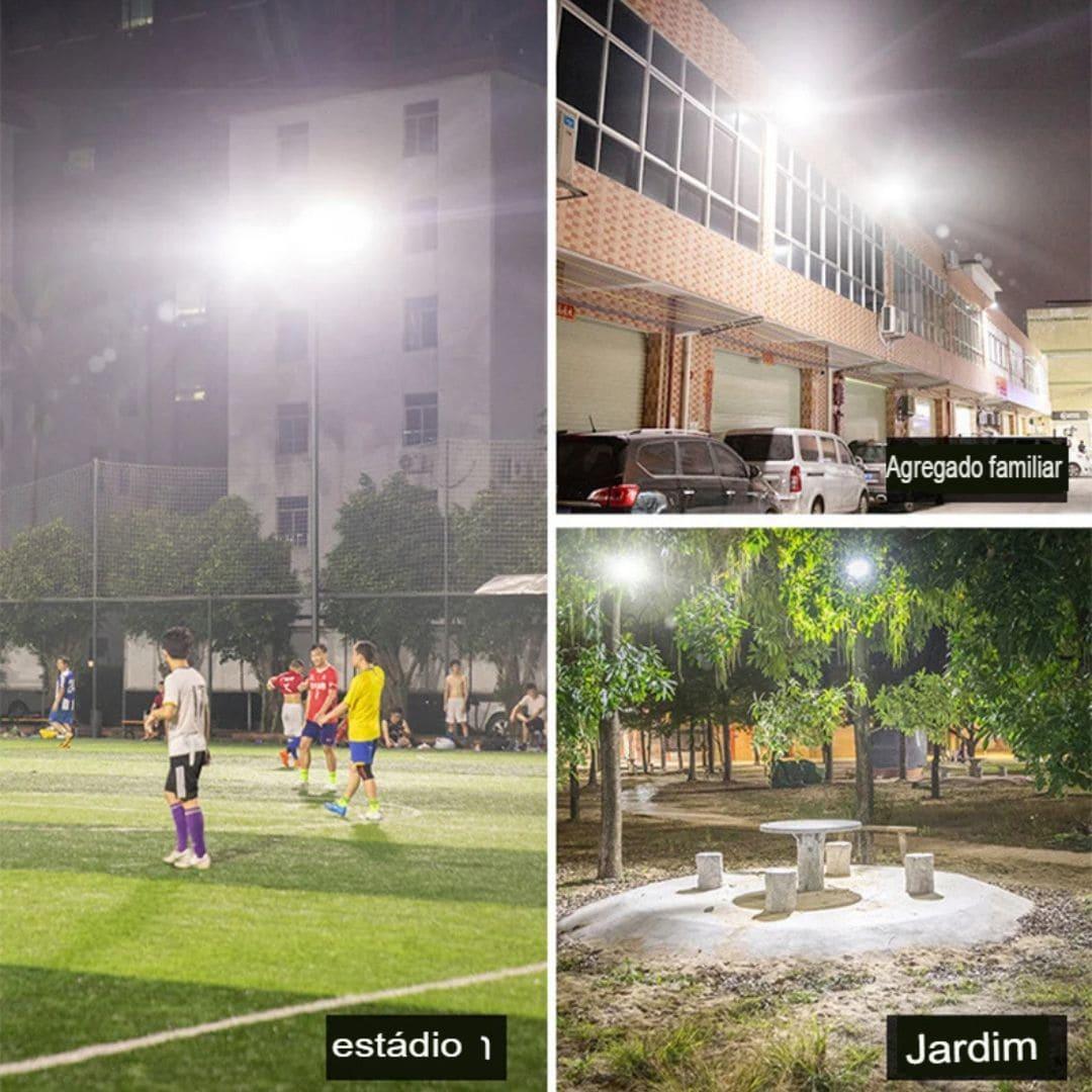 Luminária LED Solar para Chácaras, Quintal, Comércio e Ruas - Parede ou Poste (Cópia)