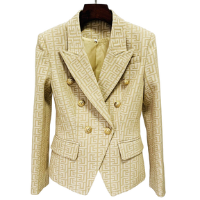 Blazer Feminino de Alfaiataria com Borda Barroca