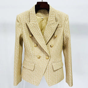 Blazer Feminino de Alfaiataria com Borda Barroca