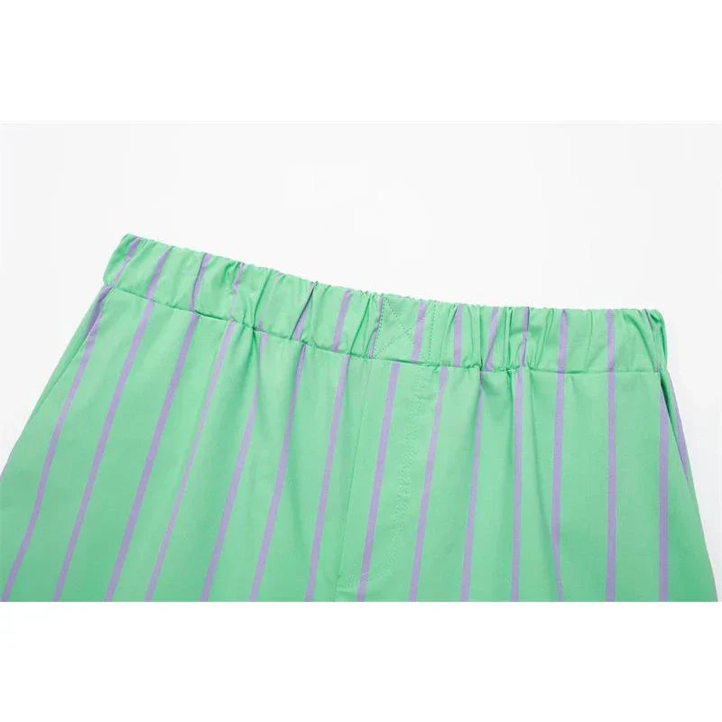 Conjunto Elegante de Shorts Listrados - DermeBela