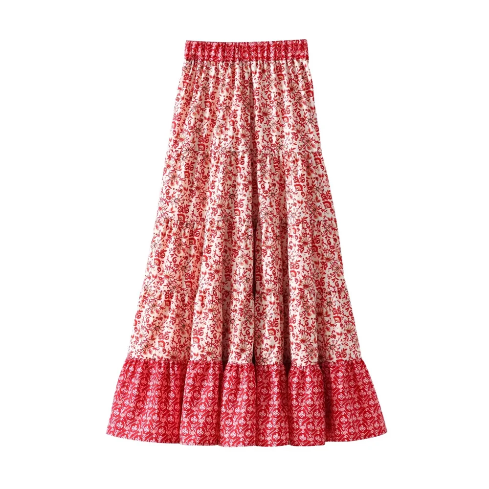 Conjunto Fashion Primavera - Saia de Cintura Alta e Camisa Estampada - DermeBela