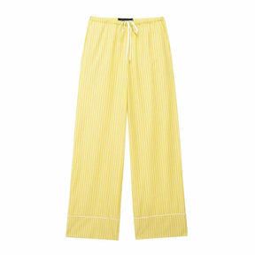 Conjunto Streetwear Amarelo - Blusa Listrada e Calça Solta - DermeBela