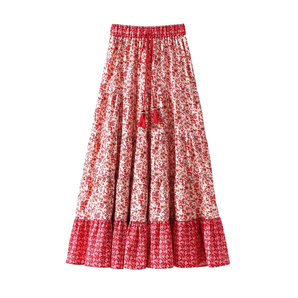 Conjunto Fashion Primavera - Saia de Cintura Alta e Camisa Estampada - DermeBela